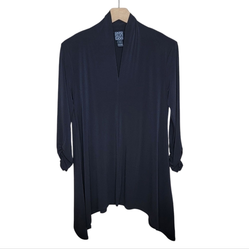 Clara Sun Woo | Black V-neck Tunic Top Size Small